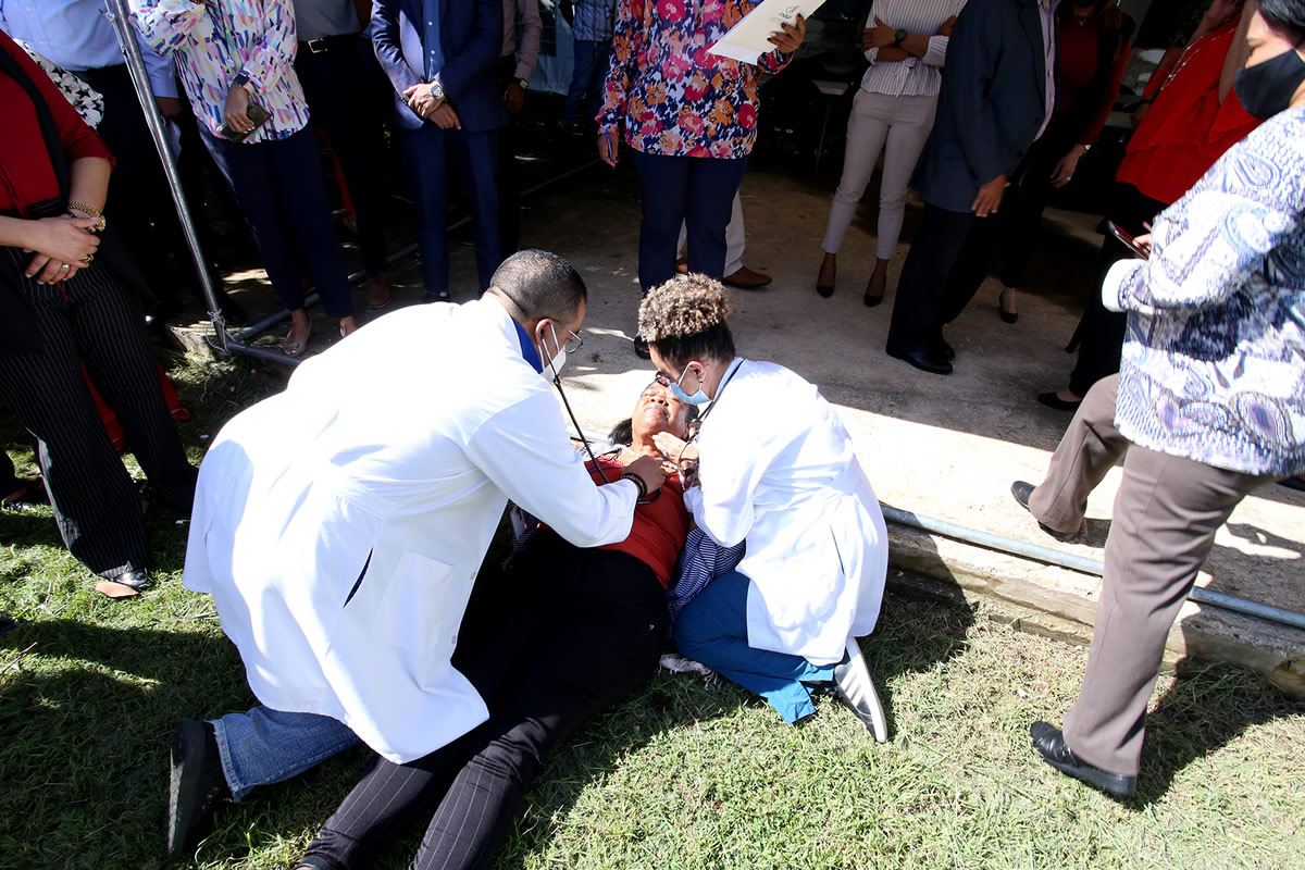 El equipo médico del Inaipi se integró por completo en el simulacro