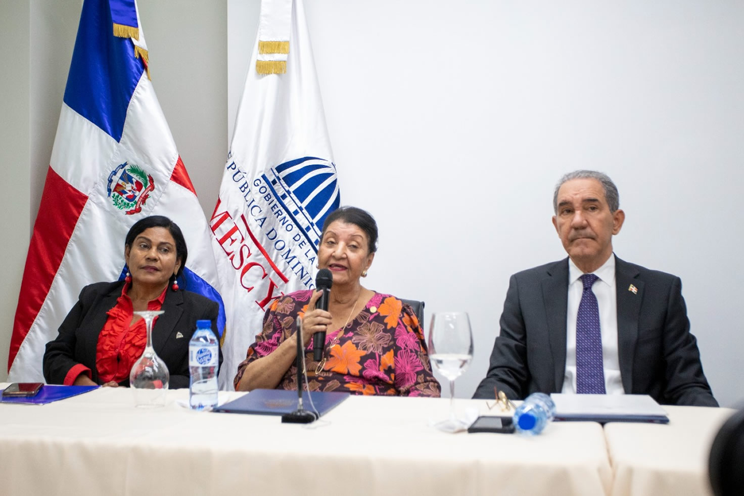 Besaida Manola Santana, directora ejecutiva Inaipi, habla a los presentes